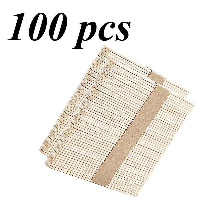 50/100pcs Ice Cream Popsicle Sticks Natural Wooden Sticks Ice Cream Spoon Hand Crafts Art Ice Cream Lolly Cake Tools