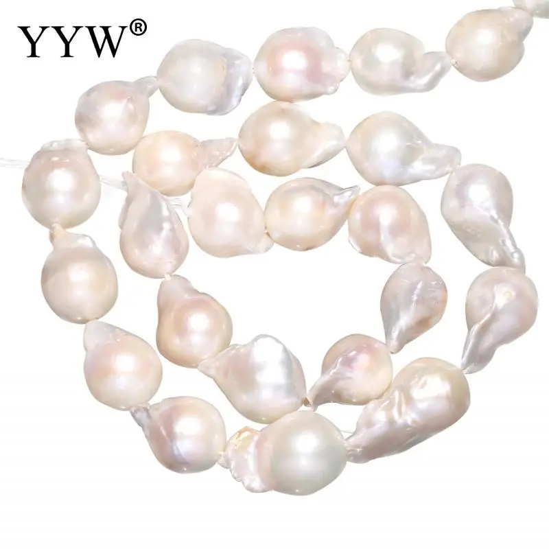 

Cultured Baroque Freshwater Pearl Beads Natural White 11-13mm Approx 0.8mm 15 Inch Strand For DIY Bracelet Necklace Jewelry