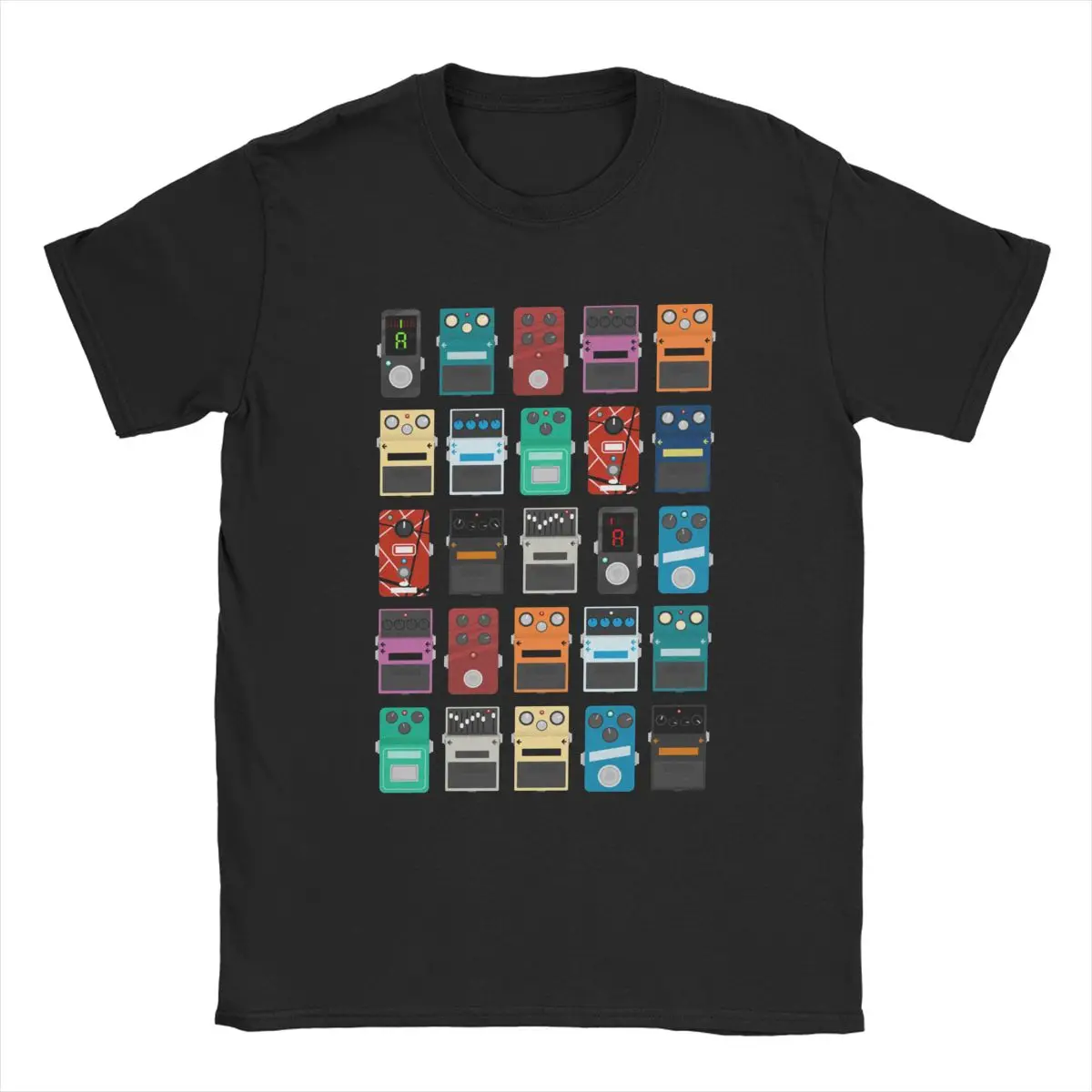 Awesome Pedal Board Guitar T-Shirts for Men Crew Neck Cotton T Shirt Music Short Sleeve Tee Shirt Big Size Clothes