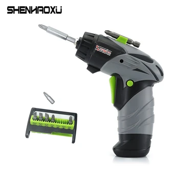 Mini cordless electric screwdriver 6V AA battery rotary screwdriver with LED work light 8pcs bits for home maintenance