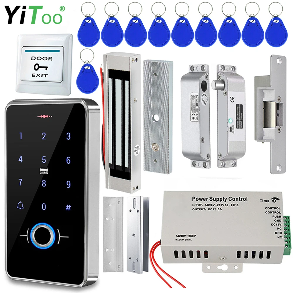 YiToo RFID Fingerprint Access Control System Door Lock, IP68 Fully Waterproof Electric Lock Set For Home Safe, Outdoor