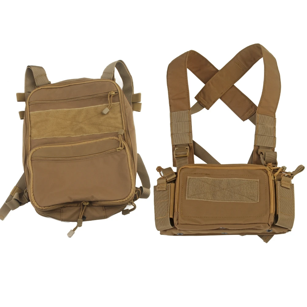 Flatpack D3 Plus Backpack Hydration CB Chest Rig Vest Armor Rifle AK M4 Pistol Magazine Pouch Outdoor Hiking Hunting Army Bag