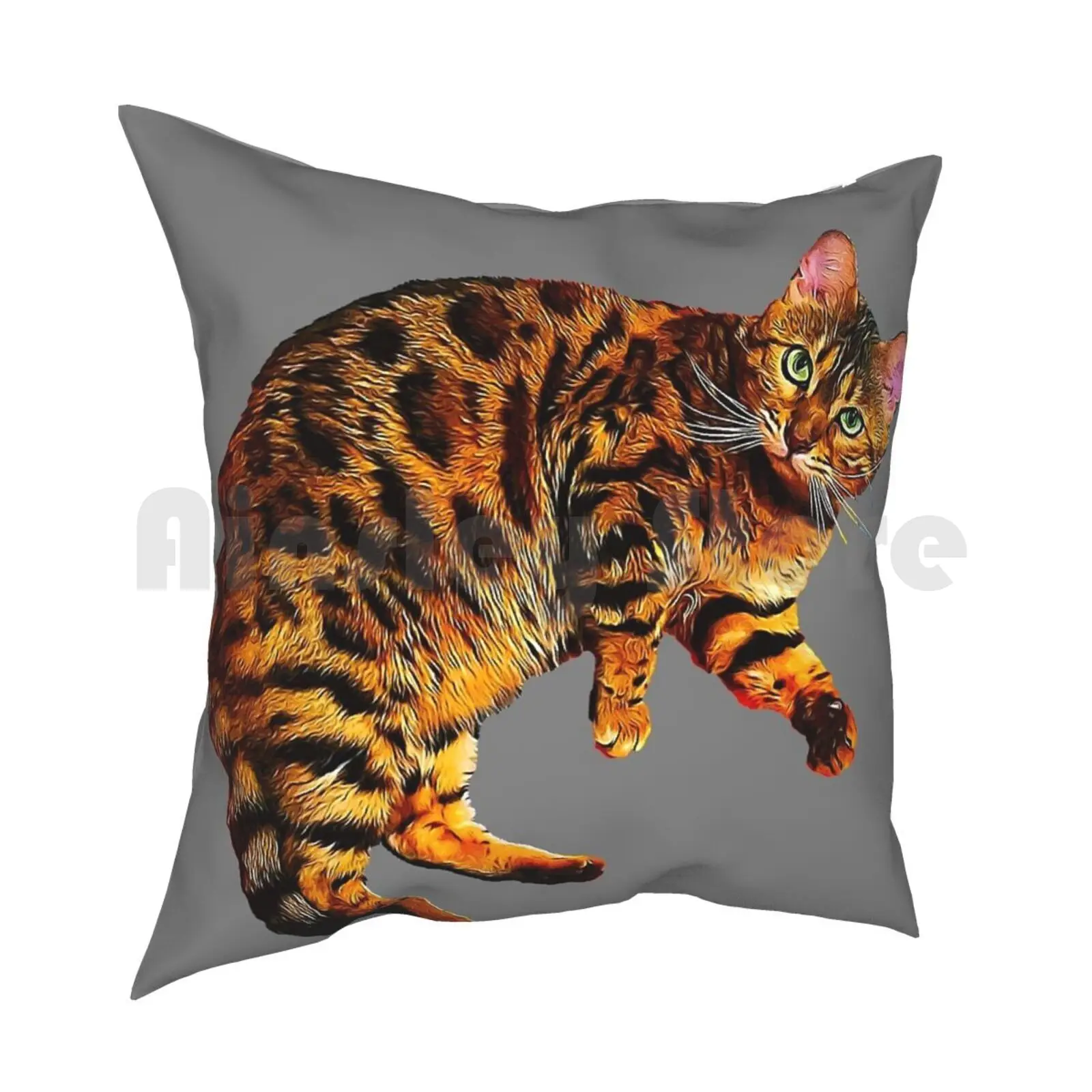 Bengal Cat Kitten Pillow Case Printed Home Soft DIY Pillow cover Bengal Cat Bengals Bengal Cat Cats Kitten Leopard Kittens