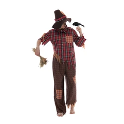 Eraspooky Men 's Scarecrow Cosplay Straw Man Halloween Costume For Adult Christmas Party Stage Fancy Dress