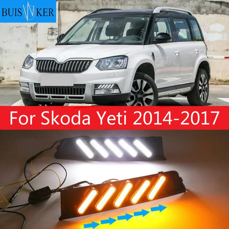 

2Pcs For Skoda Yeti 2014-2017 LED Daytime Running Turning Signal Light DRL Fog Lamp Brake light Lamp