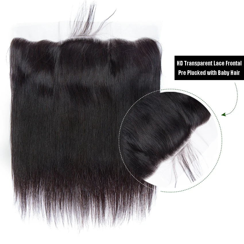 Lemoda-Perruque Péruvienne Naturelle Remy, Cheveux Lisses, 4x4, 5x5, 6x6, 13x4, 13x6