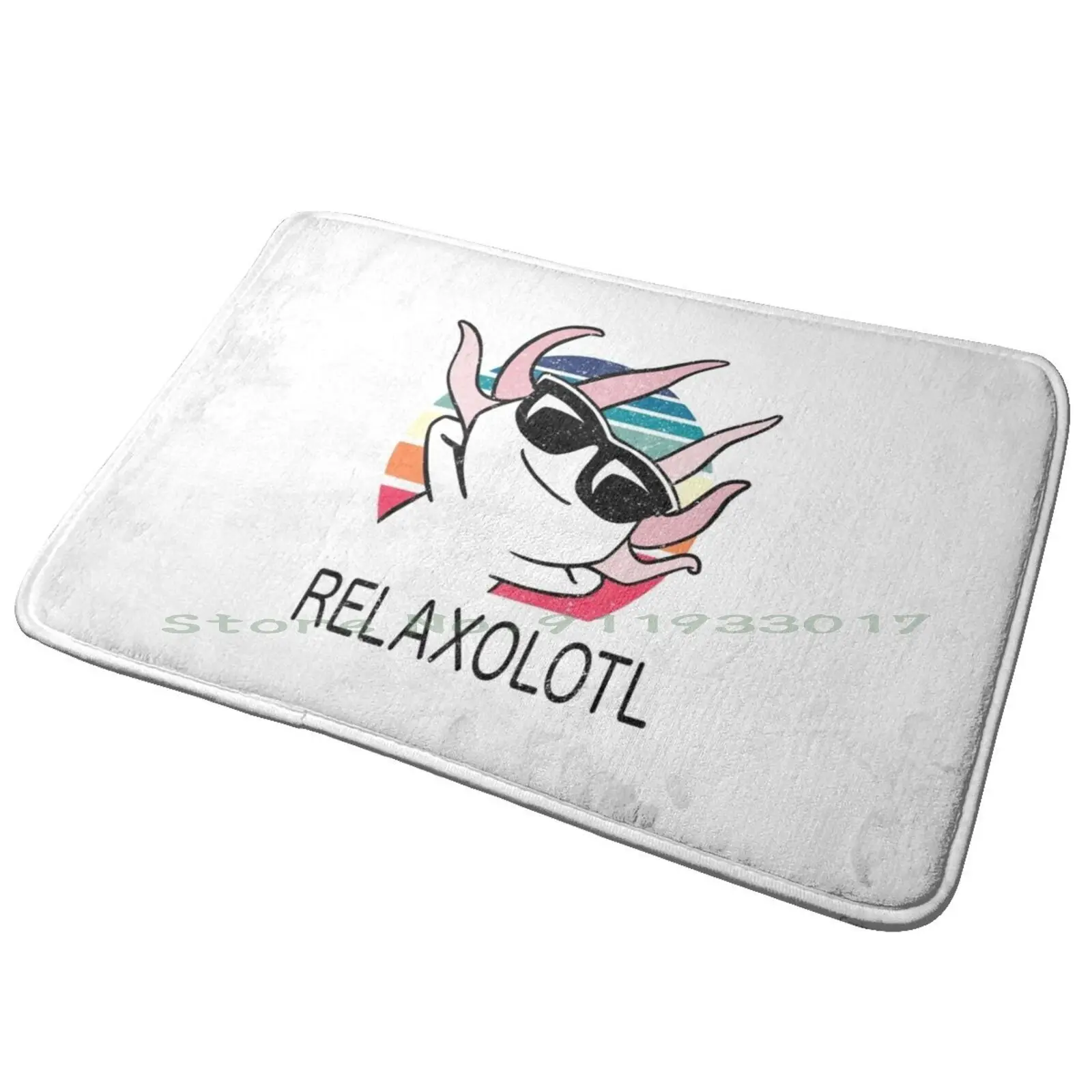 Relaxolotl ( For Light Backgrounds ) Entrance Door Mat Bath Mat Rug Scooter Lambretta Flag Jack Retro Red White Blue Motorcycle