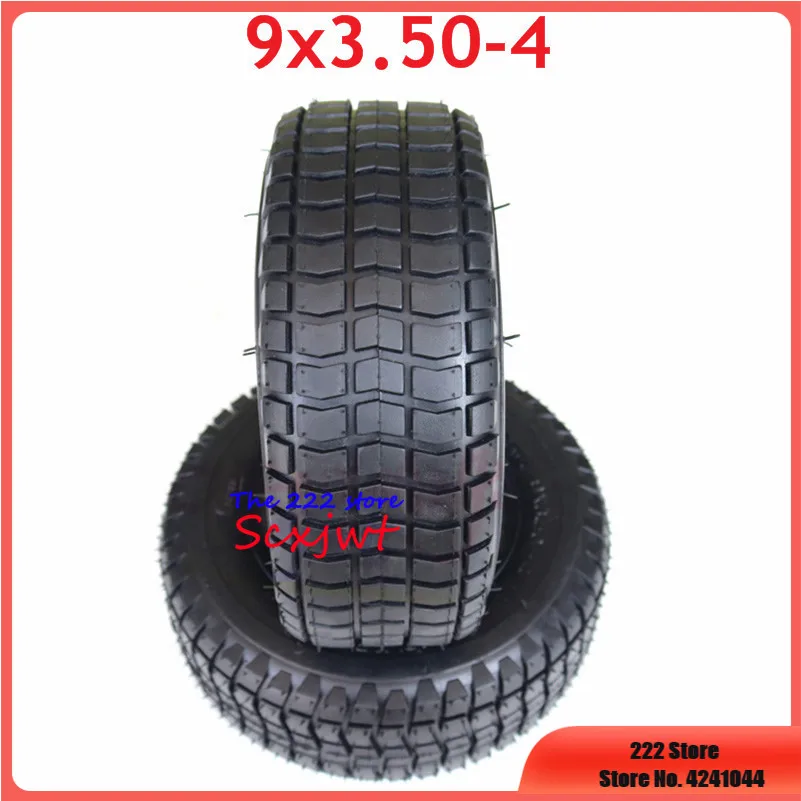 9x3.5-4 Outer Tire Inner Tube with Bent Valve Stem 9 *3.50-4 Inch Tyre of Electric Small Surfing Four-Wheel Skateboard Beach Car