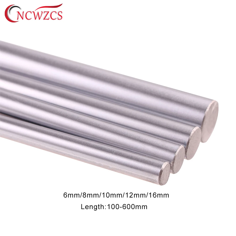 

1Pcs OD 6 8 10 12 16mm Linear Shaft Rail 100 200 300 500mm Cylinder Chrome Plated Smooth Linear Rods Axis 3D Printer CNC Part