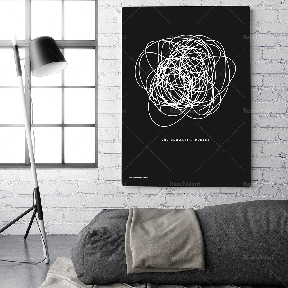 Affiche amusante، Helvetica، typographie، pâtes، drwele، citation، noir et blanc، Art Modern، جدارية فنية، Italie، Architecture، i #2