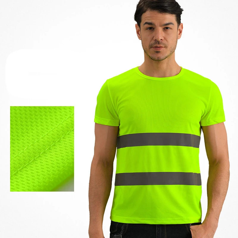 Hi Vis T Shirt Reflective Safety Black Short Sleeve High Visibility