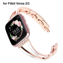 Metal Bands for Fitbit Versa 3 4 Watchband Women Slim Bracelet for Fitbit Sense 2 Wristband Strap Smartwatch Band