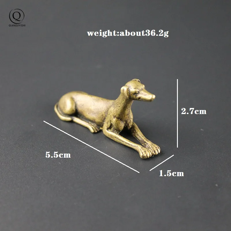 Handmade Brass Pharaoh Hound Dog Keychain Hanging Trinkets Vintage Copper Animal Tea Pet Dog Bag Pendants for Key Rings Fashion