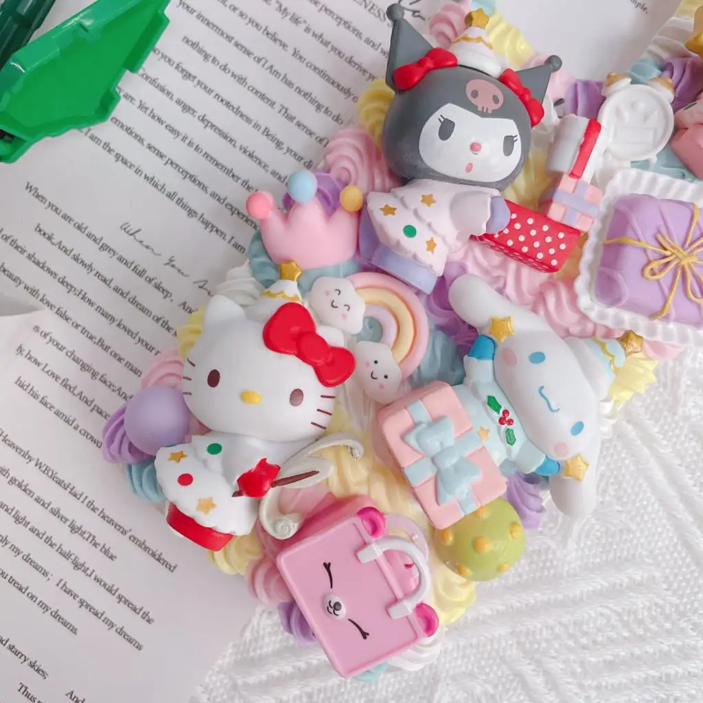 Handmade Case For iPhone 16 pro max Kawaii Anime Cat Customized phone Cover ip 15 16 plus 3D DIY cream shell Girl friends Gift