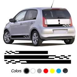 Winylowe paski boczne spódnica grafika sporty wyścigowe naklejki dla Skoda Fabia Karoq Citigo Visions SuperB Yeti Octavia 1 zestaw 3 szt.