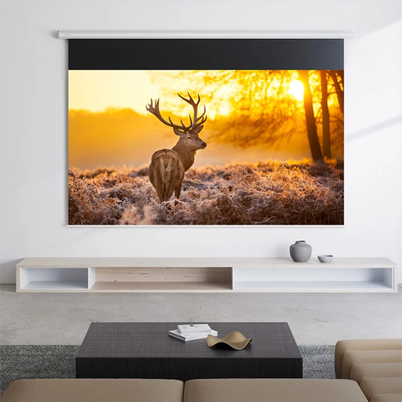 GY 100 Inch 16:9 Remote Control Electric Photon Screen 2.3 Times High Gain Projection Screen