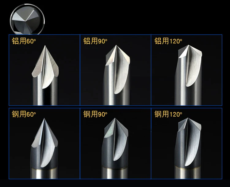 55HRC CNC كربيد التنغستن الألومنيوم والصلب قاطعة المطحنة الشطب، 60-90-120 درجة Tialn المغلفة 3 المزامير نهاية مطحنة