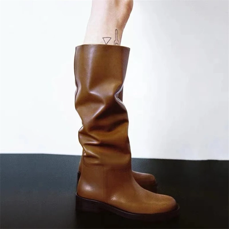 MORAZORA Size 34-42 ZA New Genuine Leather Boots Women Retro Knee High Boots Autumn Winter Western Boots Women Boots Shoes