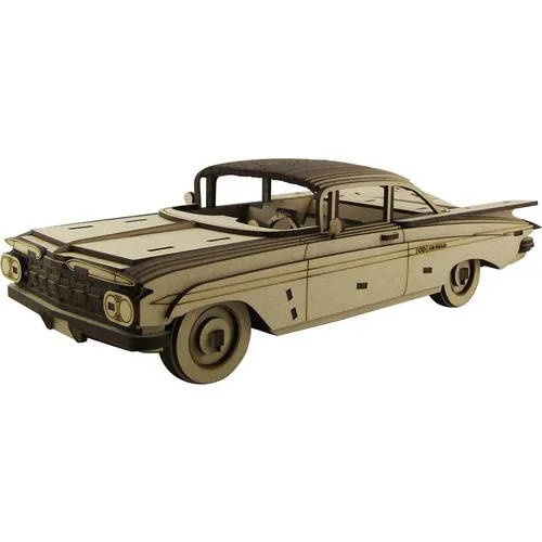 3D Wood Chevrolet Impala 1959 Scale Model 219 Parts for Kids Fun 3 Size Can Be Dyed Puzzle Set