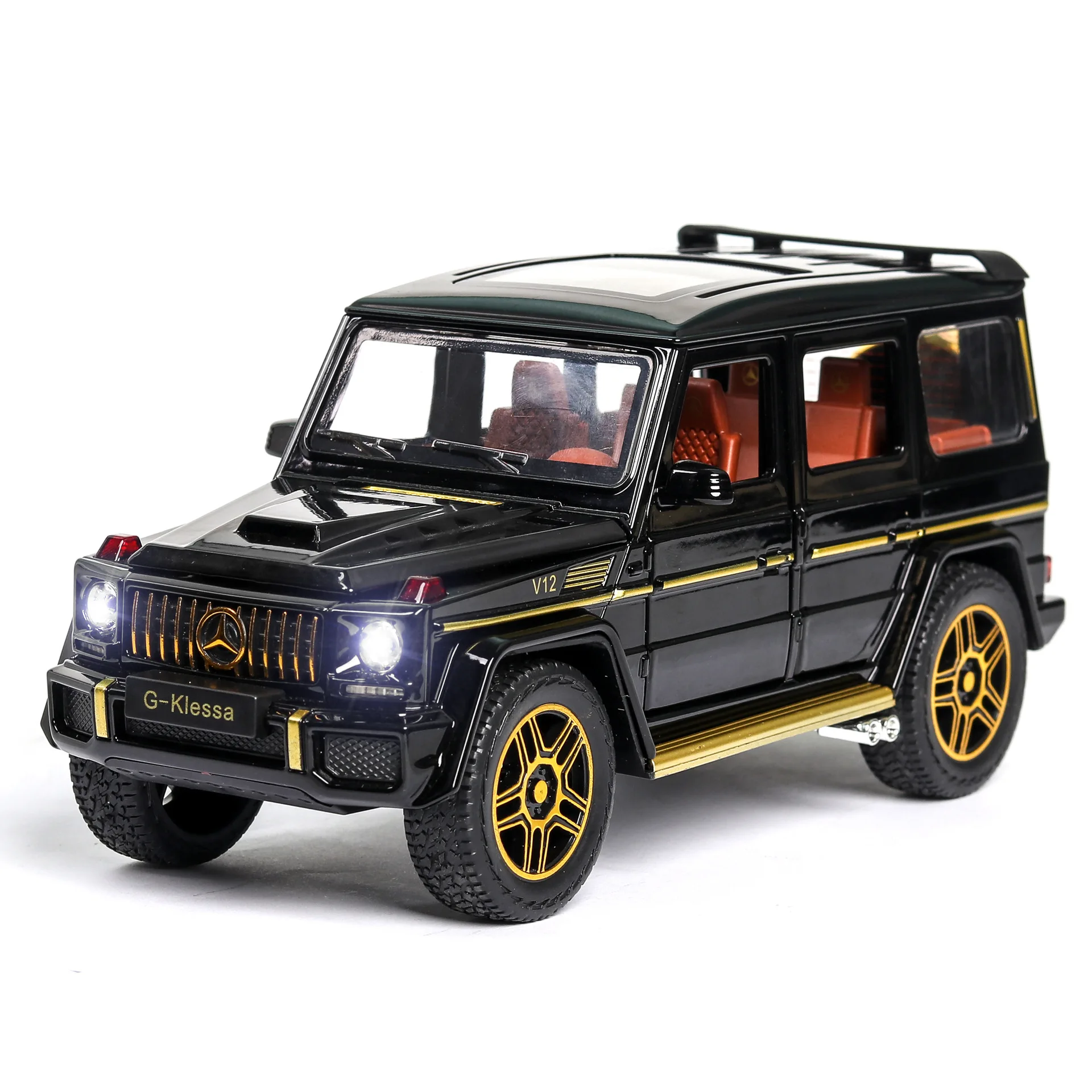 1:24 giocattolo Modello di Auto In Metallo Ruote Auto In Lega di Simulazione di G65 Diecast Veicolo Del Giocattolo Suono Luce Tirare Indietro Auto Giocattoli Per scherza il Regalo