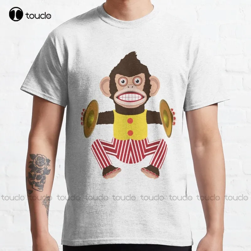 New Monkey With Cymbals. Classic T-Shirt Cotton Tee Shirt S-3Xl t shirt for men Custom aldult Teen unisex fashion funny new