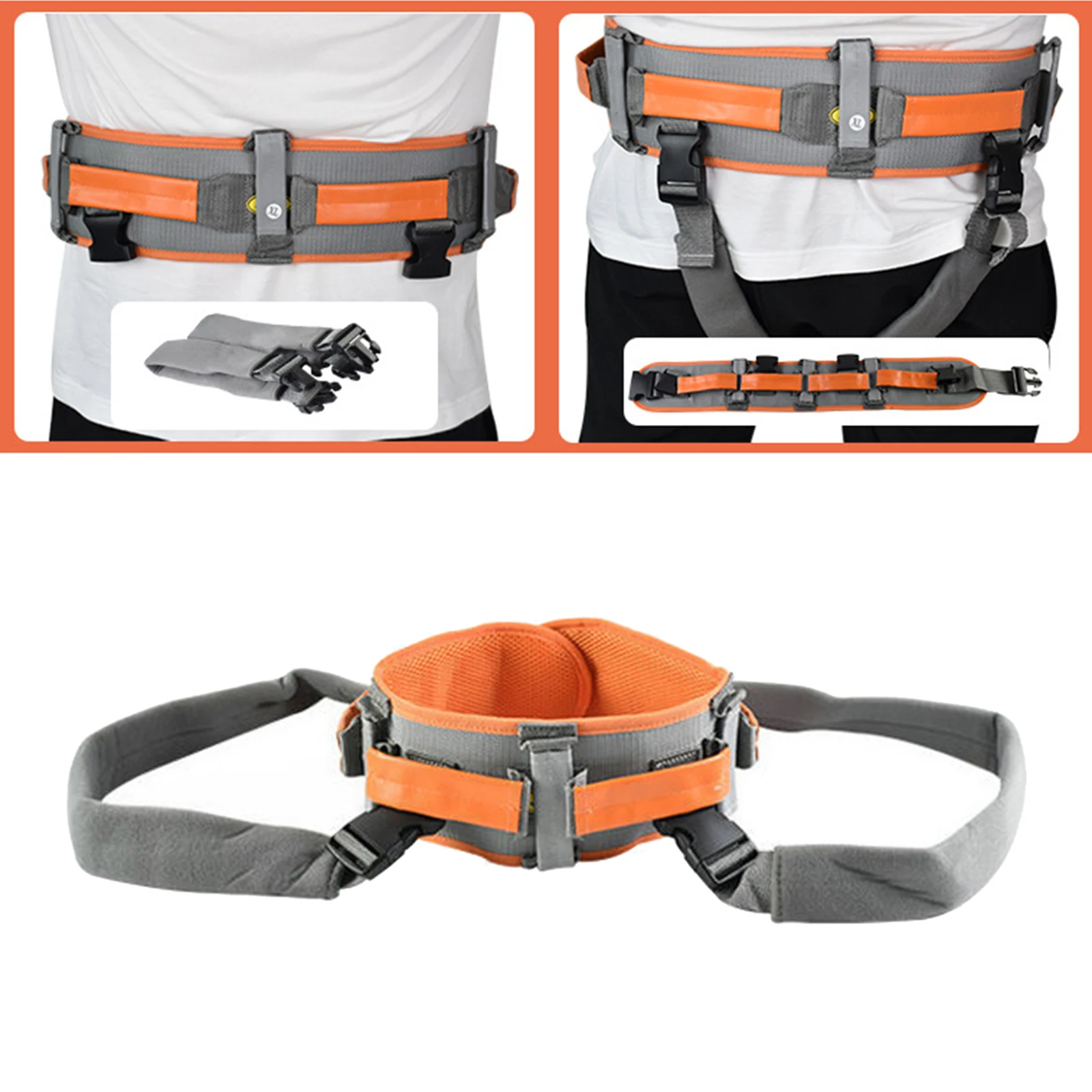 Gait Belt For Transfer Walking with 7 Hand Grips and Quick-Release Buckle Transfer Belt Handles Safety Gait Patient Assist