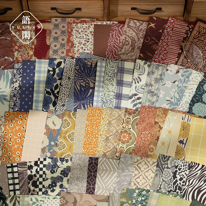 60pcs/lot Memo Pads Material Paper  Time Warmth Junk Journal Scrapbooking Cards Retro Background Decoration Paper