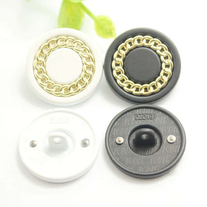 5PCS Vintage Sewing Buttons Metal Shank Buttons Chain Style Coat Button Edge Buttons Suit Buttons Clothing Leather Wrap Clasps