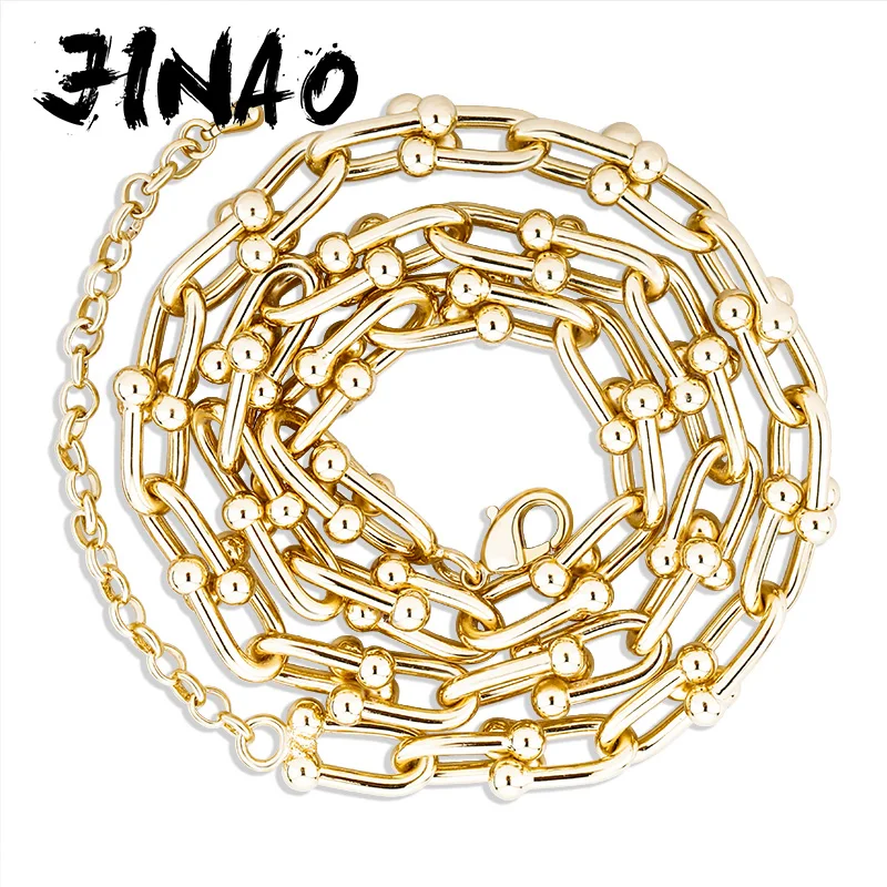 JINAO New Design Chain 6/8mm Choker Necklace With 3 inch Tail chain High Quality Copper Hip Hop Fashion Jewelry For Gift