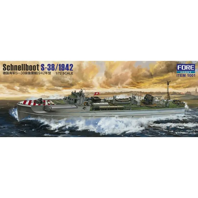 Fore Hobby 1001 1/72 German Schnellboot S-38/1942 - Scale Model Kit