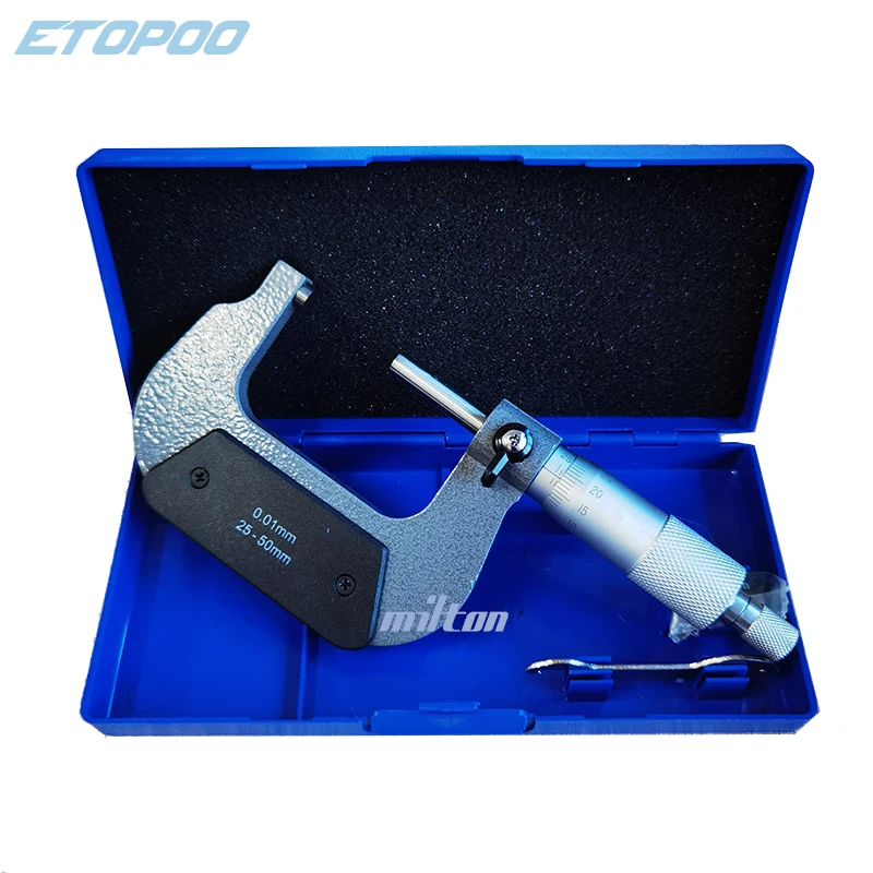 Outside Spiral Micrometer 0-25mm/ 25-50mm/ 50-75mm/ 75-100mm Accuracy 0.01mm Gauge Vernier Caliper Measuring Tools