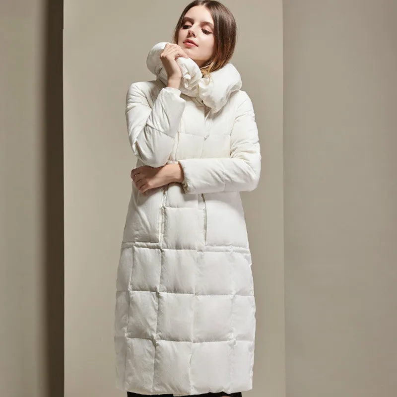 AYUNSUE Women's Down Jacket Fashion High Quality 90% White Duck Down Coat Female Long slim Woman Parkas Chaqueta Mujer 2020