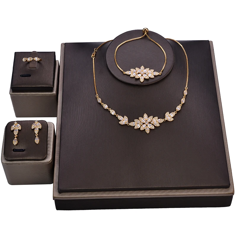 Jewelry Sets HADIYANA New Simple Style Romantic Top Quality Charming Elegant Temperament Cubic Zirconia CN0977 Conjunto de joyas