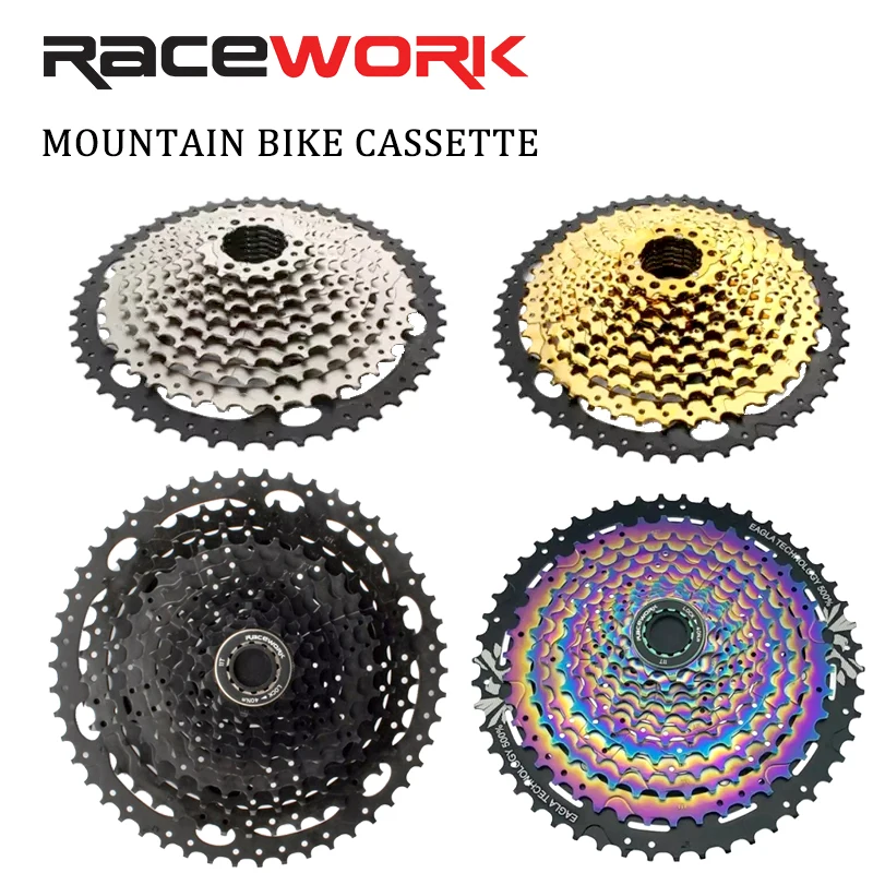 RACEWORK 11v 12v 10v Cassette 12 11 10 Speed Mtb Cassette Bicycle Ratchet HG Mountain Bike Sprocket 42/46/50/52T Freewheel