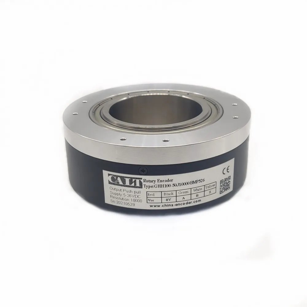 Factory  GHH100 Series 1024 3600 5000 Pulse Rotary Encoder ABZ Phase Push Pull 50mm Hollow Shaft Incremental Elevator Encoder