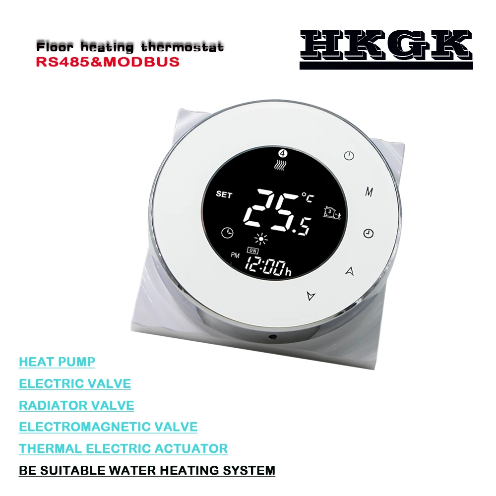 RS485 & Modbus floor heating thermostat,for control NO/NC,24VAC 95-240VAC optional