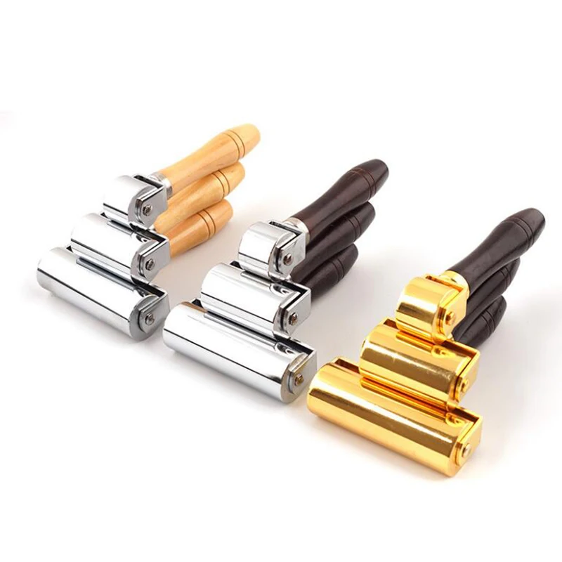 26/60/100mm  Leather Glue Edges Laminating Wheel Leather Craft Roller Craft Handmade  Smoother Creaser Tool DIY Golden/brown