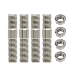 10mm Exhaust Studs & Serrated Nuts M10x1.25 Manifold Flange Studs Bolts Nuts Screws Stainless Steel For Toyota Nissan Honda