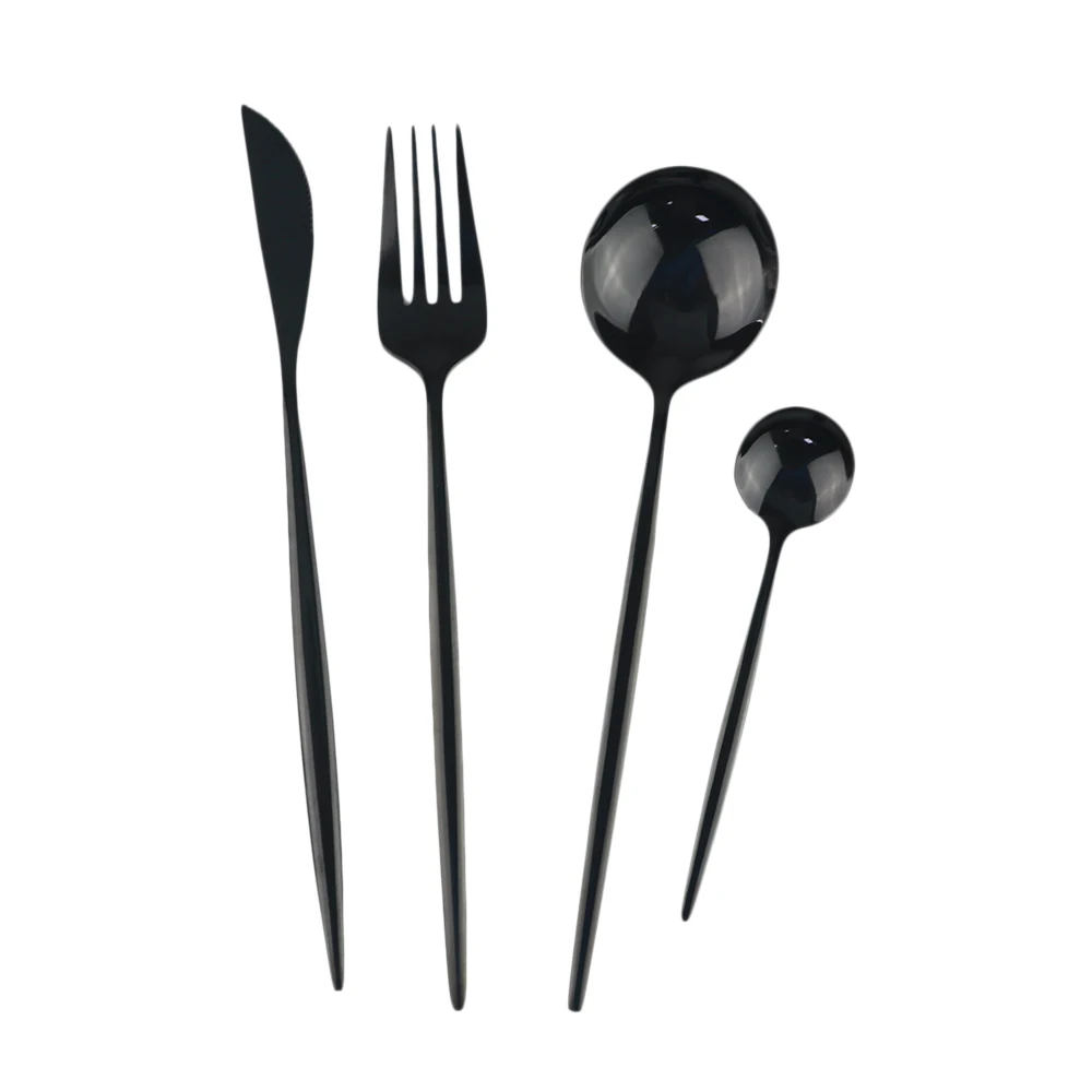 2/4pcs Tableware Set Mirror Silverware Set Stainless Steel Cutlery Kitchen Knife Spoon Flatware Western Dinnerware Set