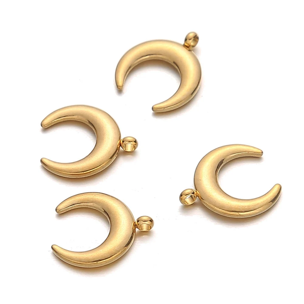 

Stainless Steel Moon Charms Pendants for Necklace Making DIY Bracelet Metal Crescent Moon Pendants jewelryaccessory Wholesale 10