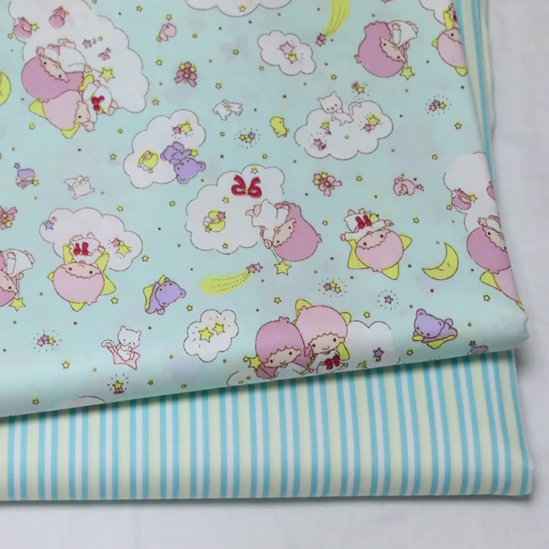 Pink Star Princess Cartoon Twill Cotton Fabric For Quilting Bedding DIY Sewing Accessories By Half Meter