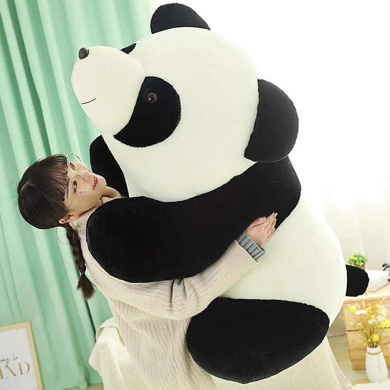 hot 2020 simulation animal panda doll jumbo cartoon bear plush toy soft sleeping pillow for children gift decoration 90cm 120cm