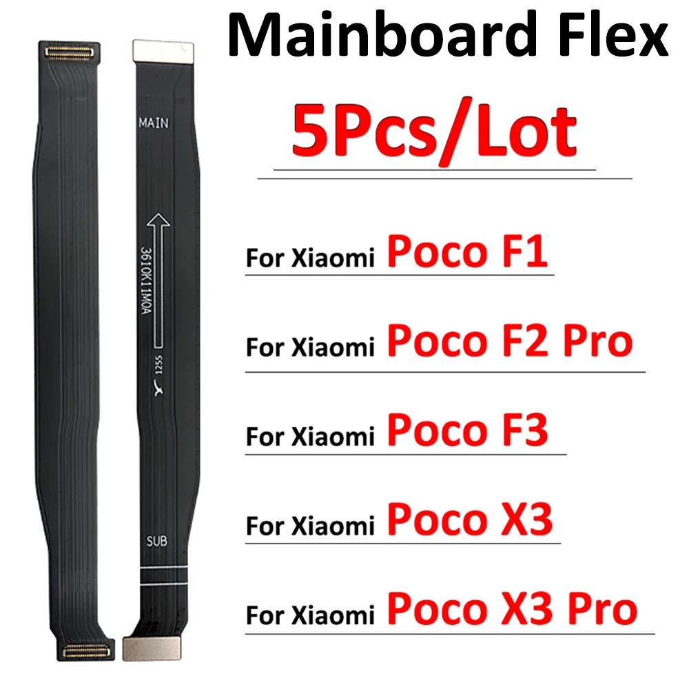 

5 шт., разъем материнской платы, ЖК-плата, гибкий кабель экрана для Xiaomi Poco F2 Pro F1 F3 X3 F4 GT X4 M4 X5 Pro 4G