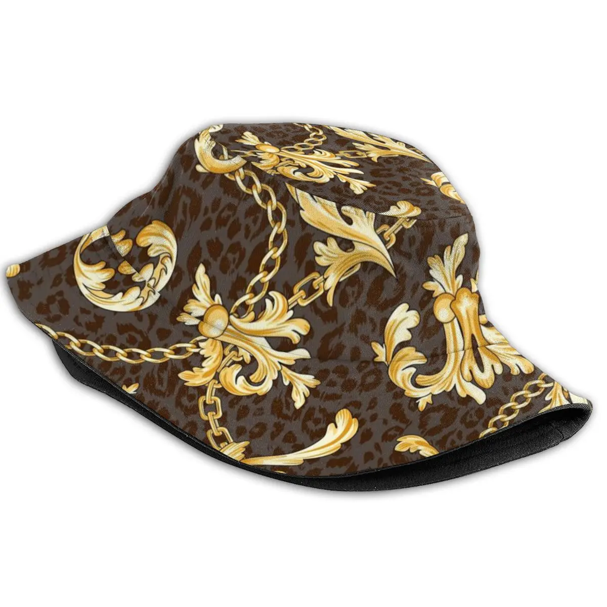 NOISYDESIGNS Summer Foldable Fisherman's Baroque Floral Pattern Bucket Hat Outdoor Sun Cap Hats Bonnet Panama Hip Hop Flat Top