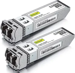 10 GBase-SR SFP + 트랜시버, 10G 850nm MMF, 최대 300 미터, 시스코 SFP-10G-SR 호환, 2 개 팩