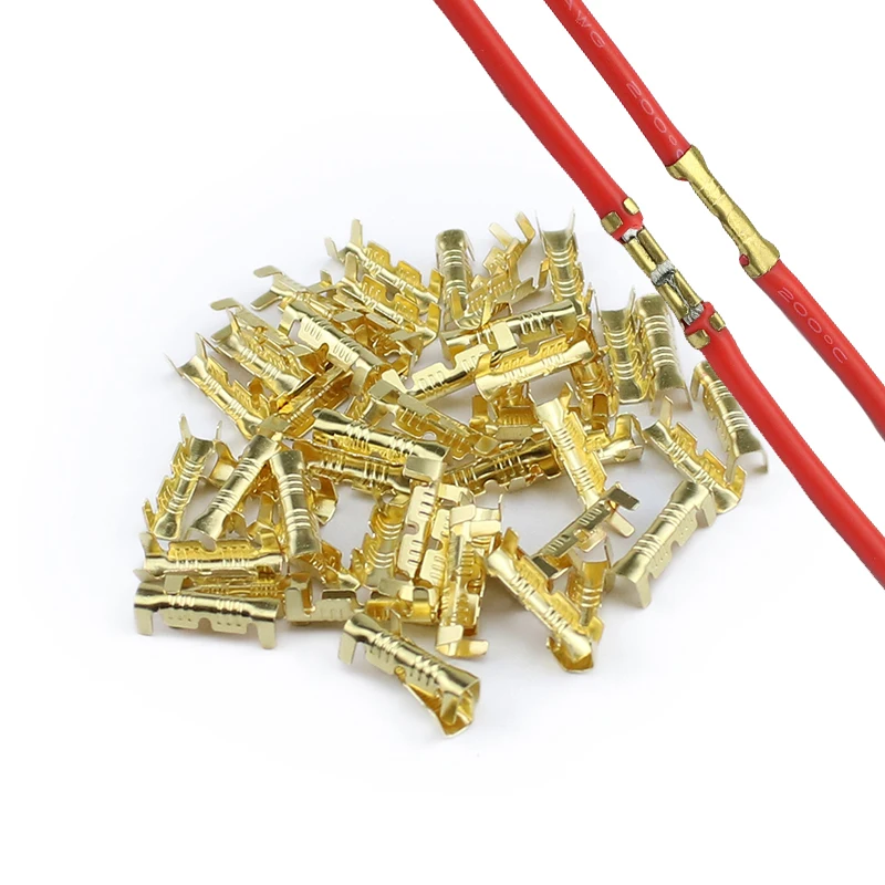 1000pcs copper U-shaped 0.3-1.5mm2 tab cold inserts connectors terminal small teeth fascia terminal with tool tube