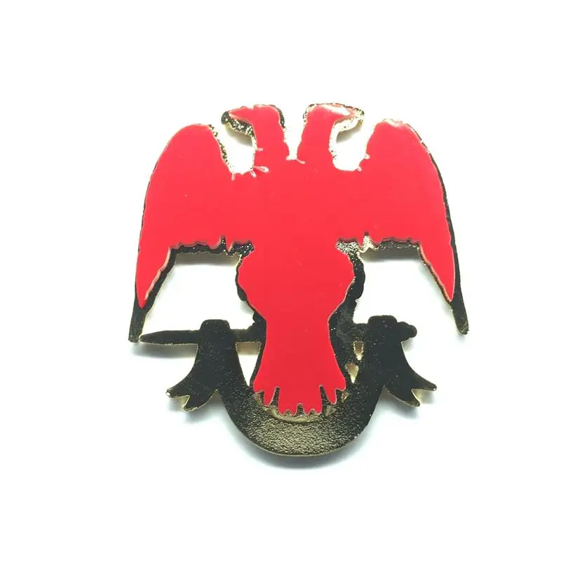 Gold Masonic Car Emblem, Cut Out Scottish Rite Eagle, Masonic Sticker, Auto Truck, Motorcycle Decal, Red Adhesive Badge, 3\