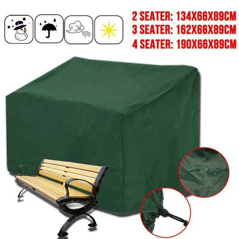 2/3/4 Seater Heavy Duty Waterproof Bench Seat Cover Garden Park Patio Weatherproof Cover Dustproof Outdoor Bench Seat Cover