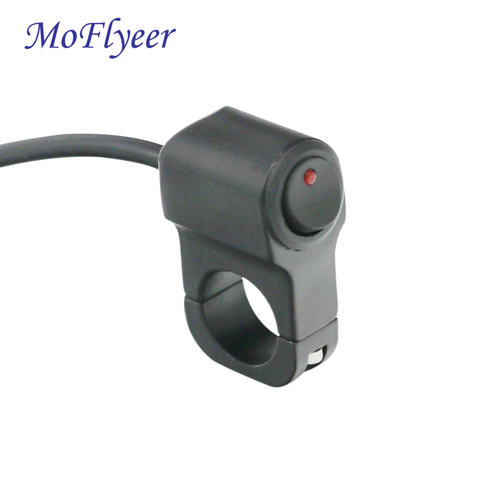 MoFlyeer 10A Moto Accessories Aluminum Alloy Metal Motorcycle Handlebar 12V Switch With Indicator Light Handle Bar Switch