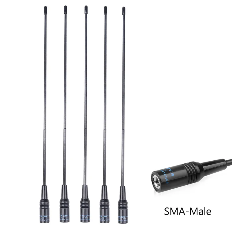 5x Nagoya NA-771 SMA-Male VHF/UHF 144/430MHz Dual Band Flexible Antenna For Baofeng UV-3R TH-UVF9 UV3R KG-UV6D VX-3R Radio 38cm